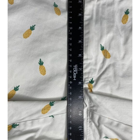 J Crew Gramercy Mens 33 Bermuda Shorts White Pineapple Print Golf Athleisure - Picture 12 of 15